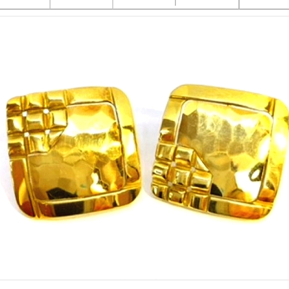 Gucci Jewelry - Gucci 18K YG Hand Hammered Earrings friction posts